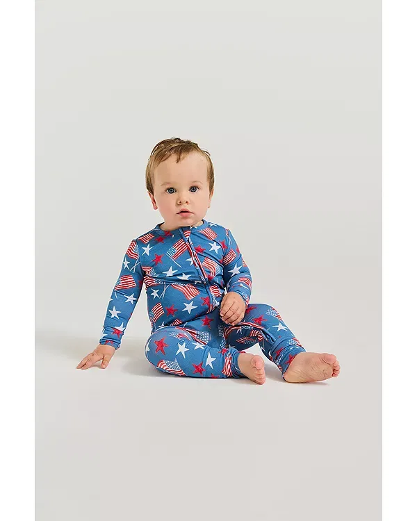 Детский комбинезон-слип с длинным рукавом Sam Convertible One Piece Coverall Posh Peanut, синий — фото 3