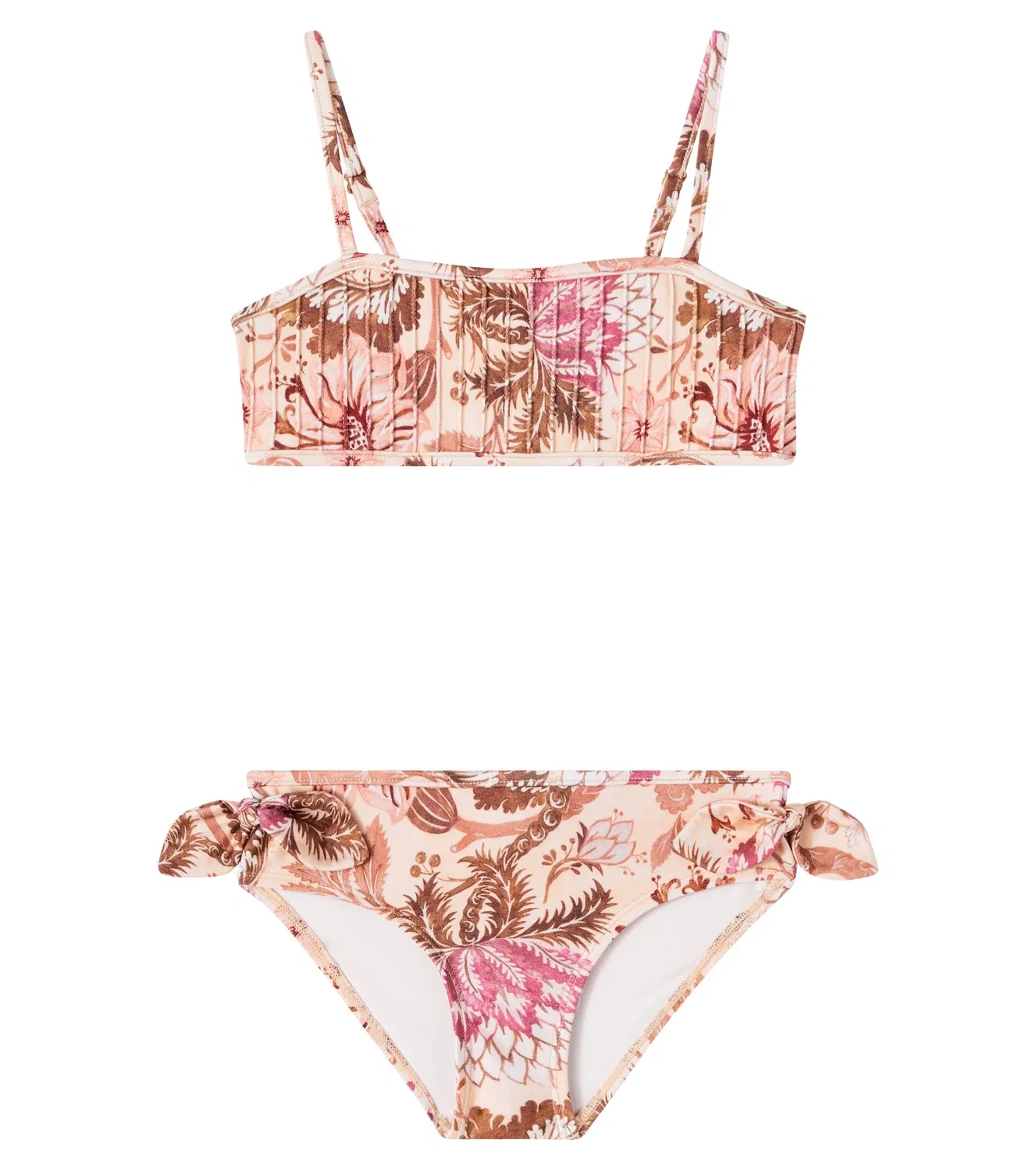 Раздельный купальник с цветочным принтом Zimmermann Kids, розовый