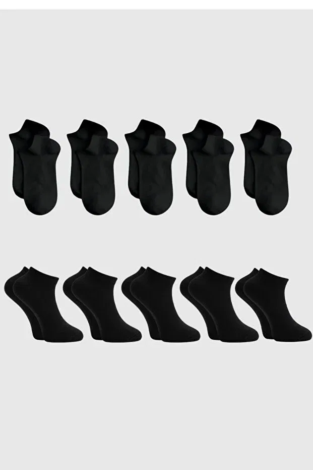Детские носки-пинетки хлопковые 10 пар Basics Benisa Çorap, Black — фото 2