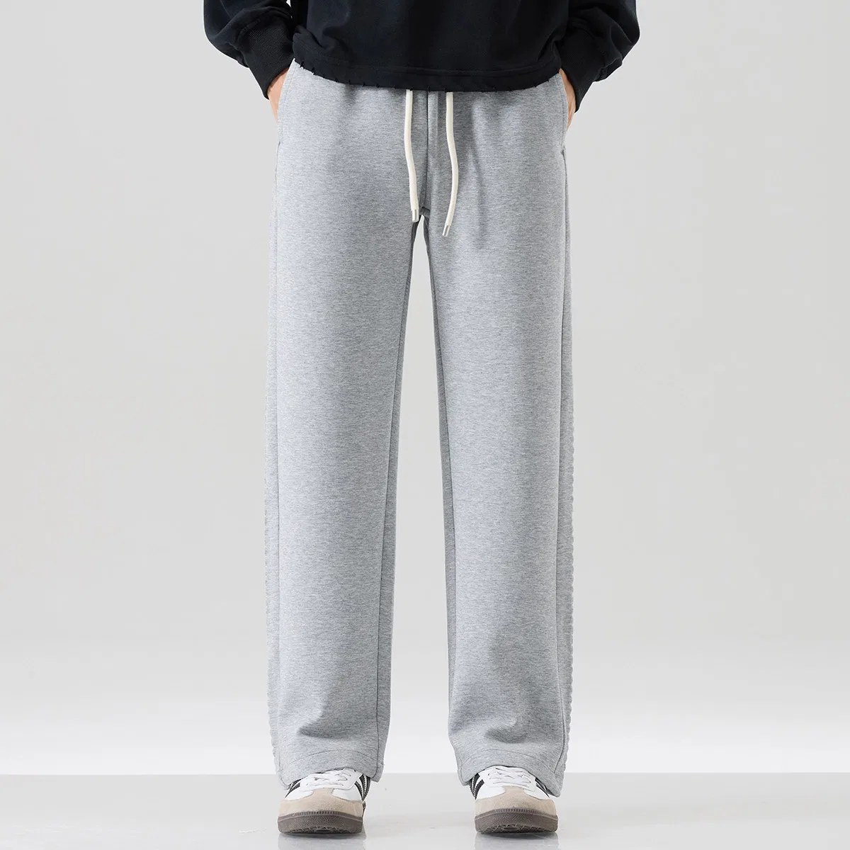 Детские спортивные брюки из воздушной ткани свободного кроя Tonlion, Gray Tone — фото 4