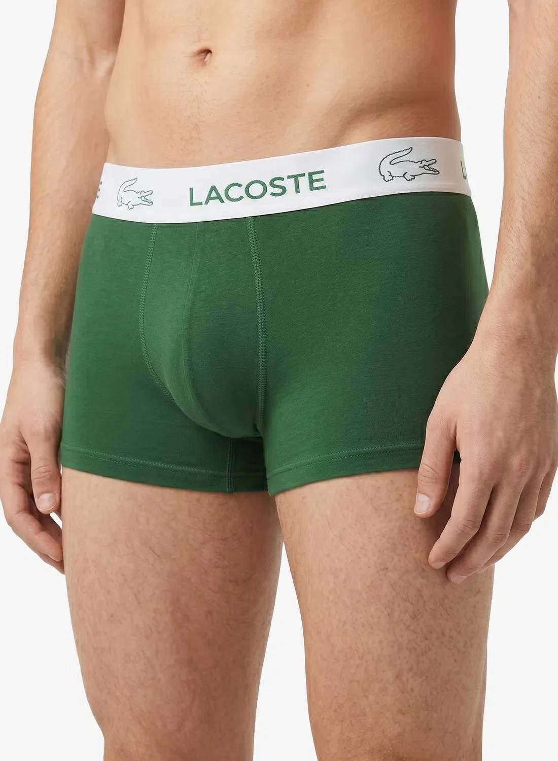 Трусы-боксеры хлопковые комплект из 3 штук Lacoste, зеленый — фото 4