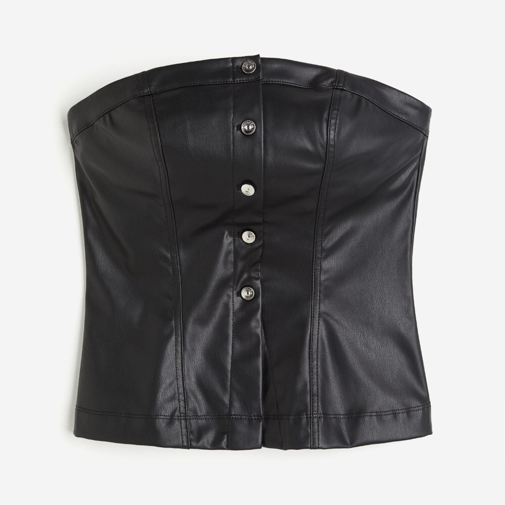 

Топ H&M Coated Corset-style, черный