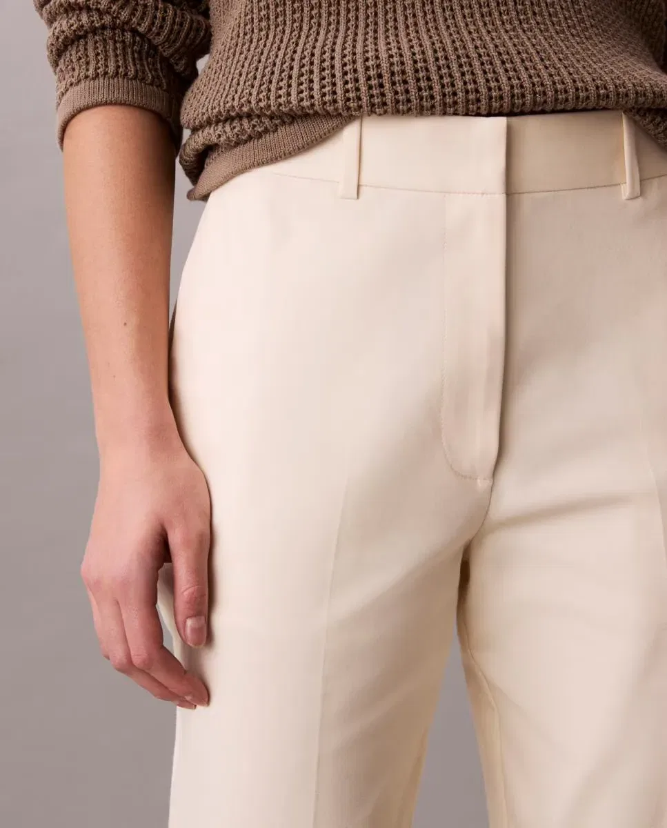 Женские прямые брюки чинос с эластаном Calvin Klein, Crema — фото 2