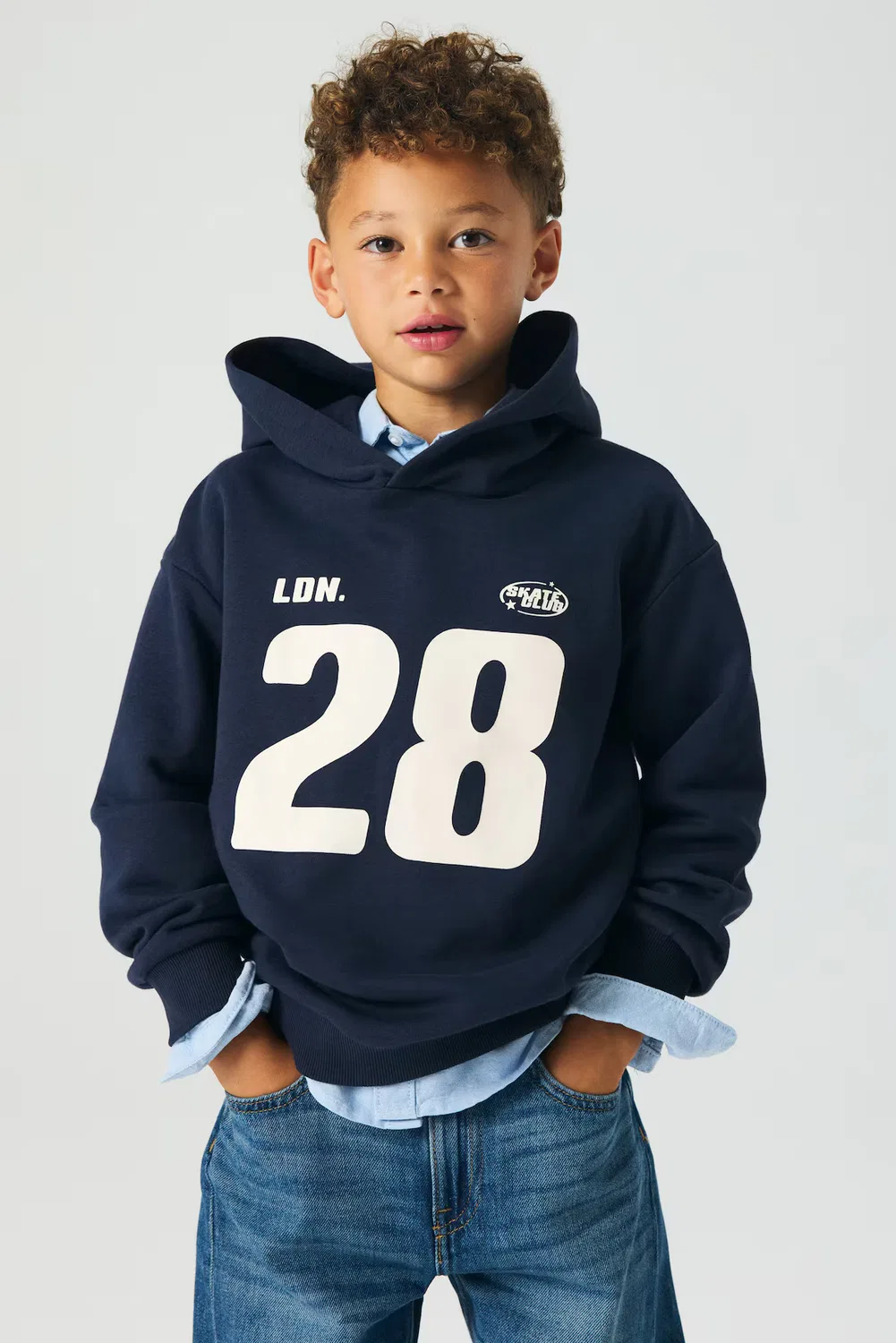 Худи с принтом H&M, Marineblau/28