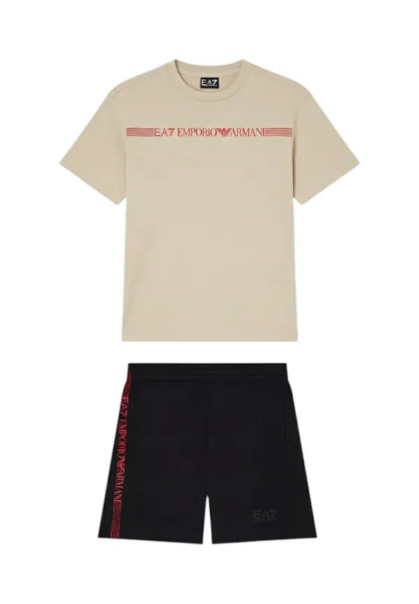 Спортивный костюм J, цвет m1019, комплект - шорты Ea7 Emporio Armani, бежевый