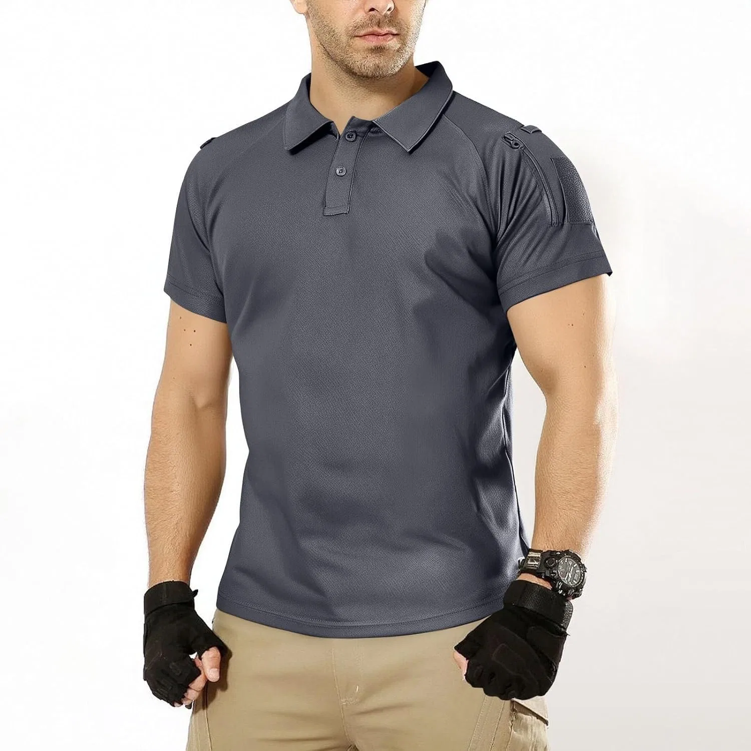 Мужская тактическая футболка с рукавами реглан, Army Uniform, Gray — фото 2