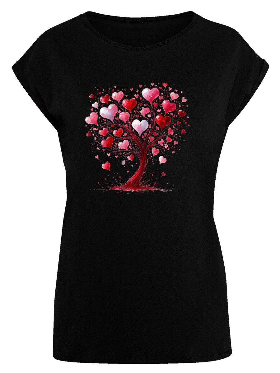 

Рубашка F4NT4STIC Herz Baum Aquarell Druck, черный