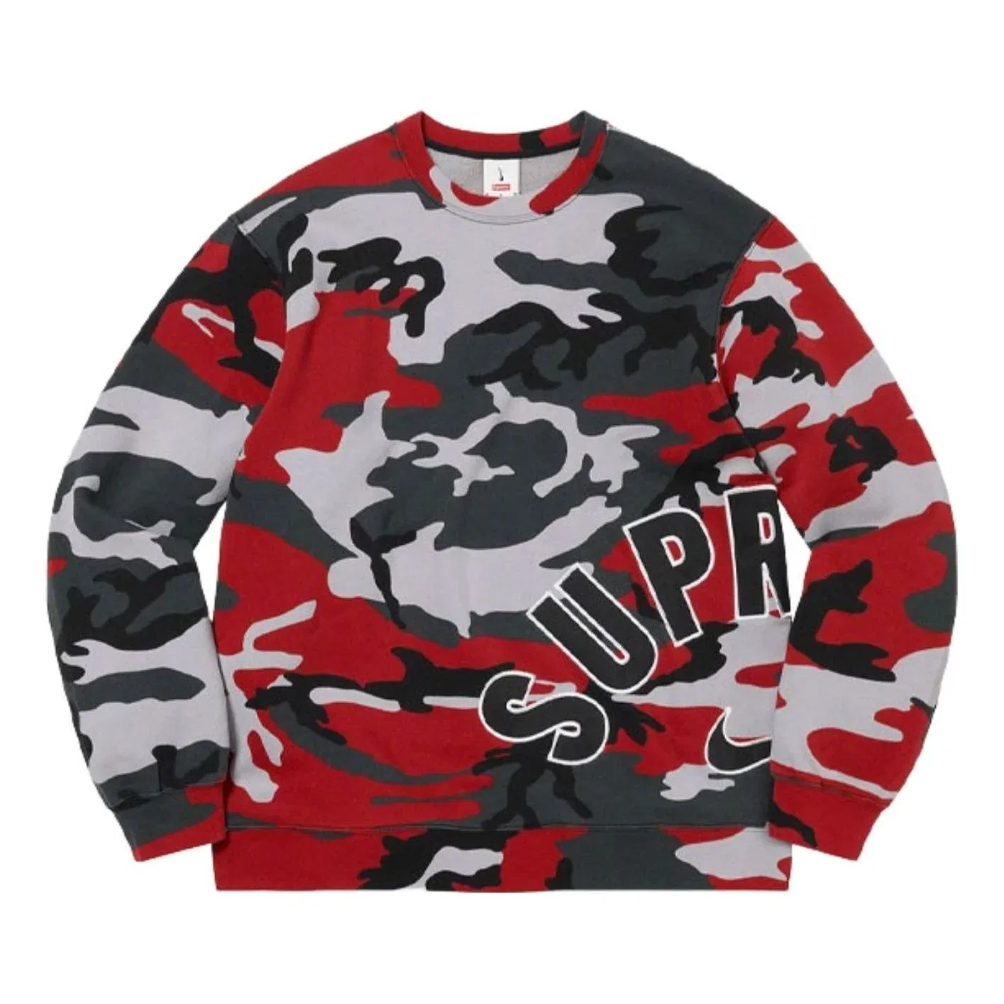 Мужская футболка Nike Arc Crewneck 'Red Camo' Supreme, Red Camo