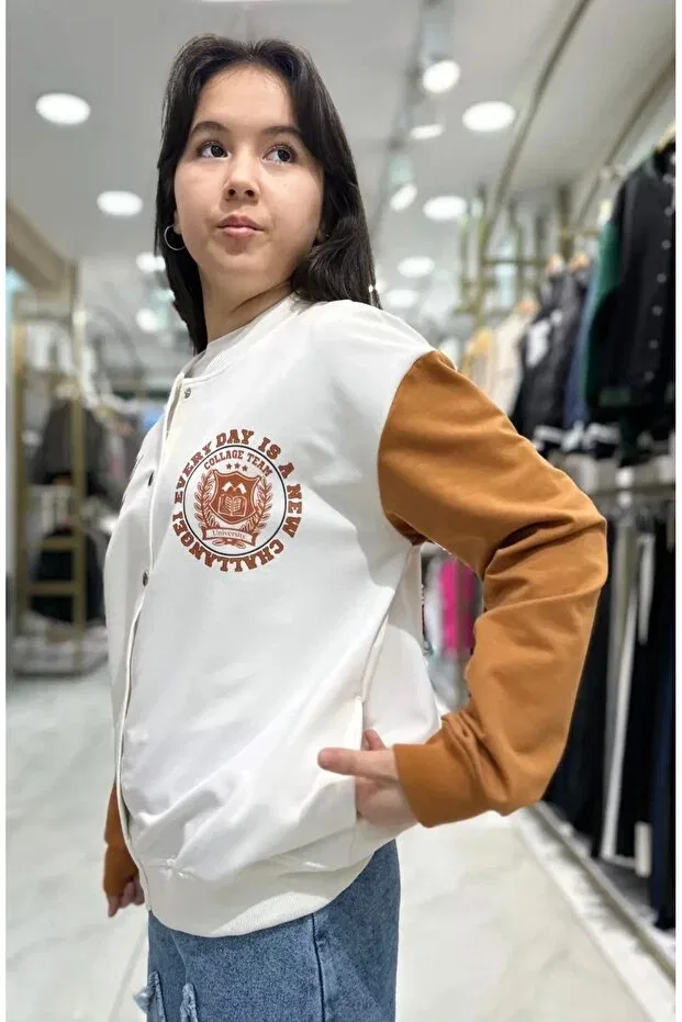 Детская куртка с принтом Minimoda Kids, Brown — фото 2