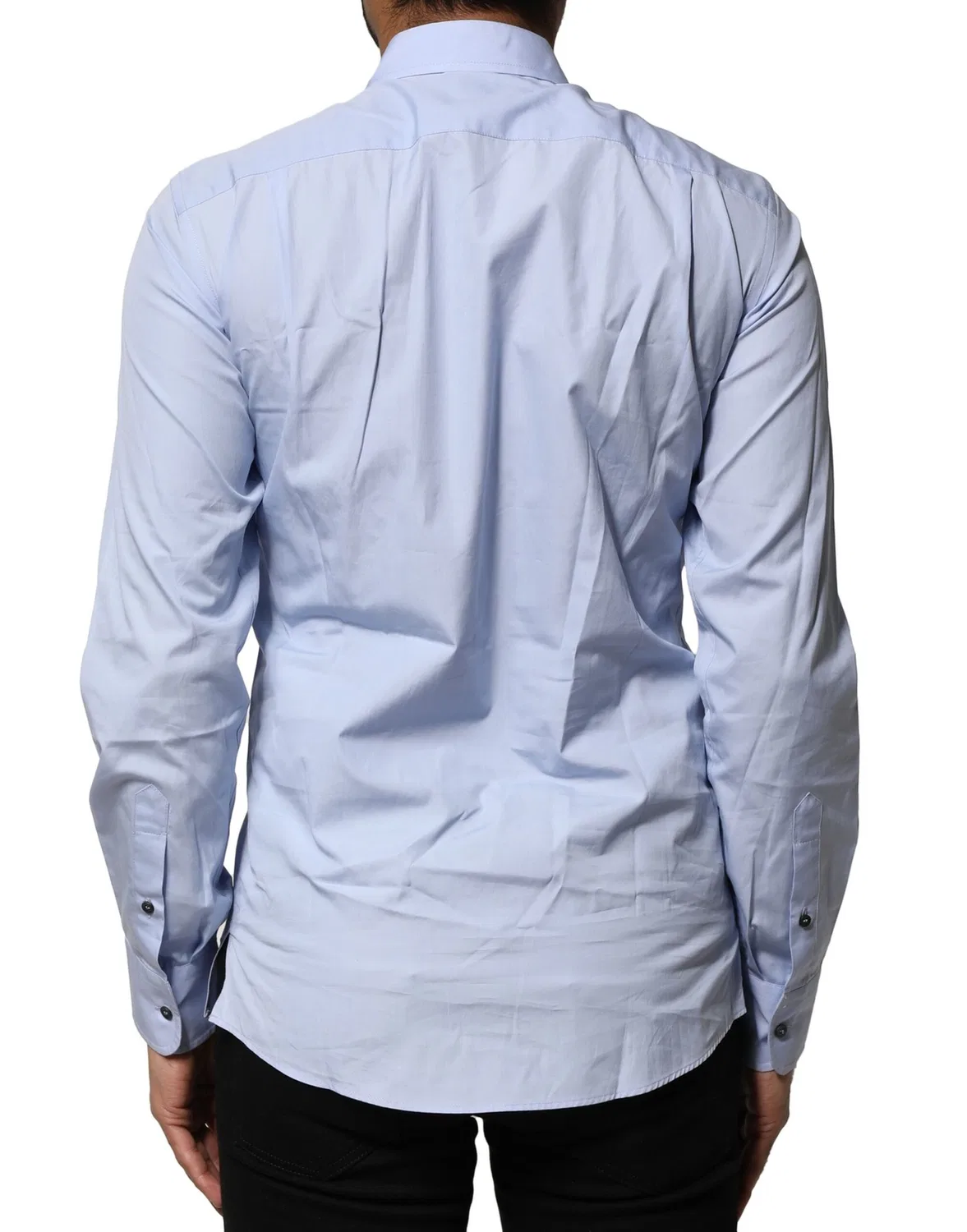 Мужская рубашка классическая с длинным рукавом Light Blue Cotton Long Sleeves Dress Shirt Dolce & Gabbana, Light Blue — фото 4