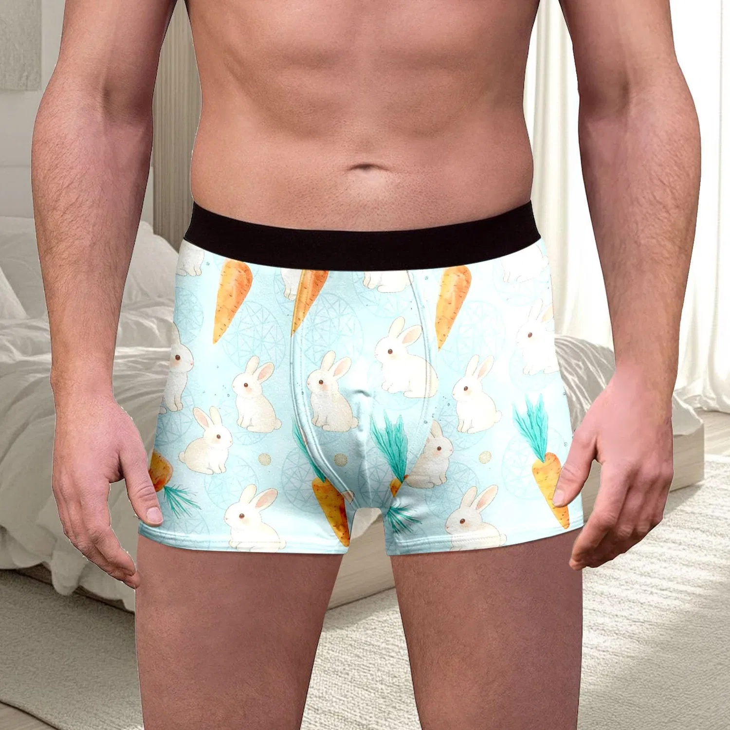 Мужские термобрюки с принтом Easter Printed Briefs, Blue-b — фото 2