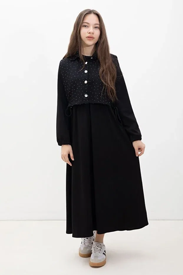 Детский комплект для девочек без рукавов Cansın Mini, Black