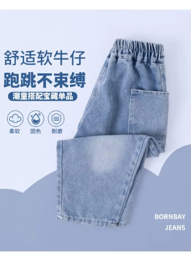 Джинсы прямые легкие с эффектом потертости Bornbay, синий