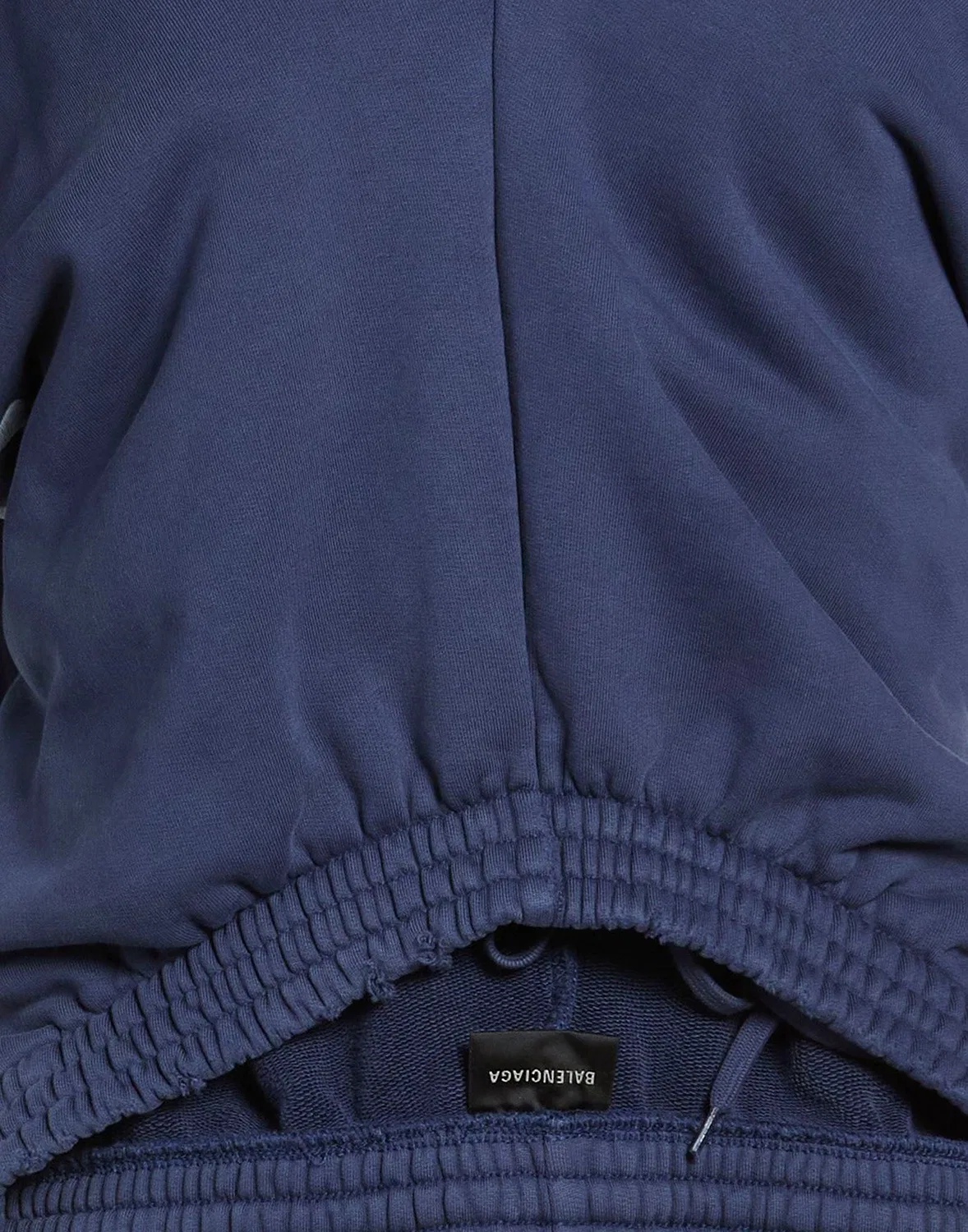 Женский топ из футера с вышивкой Balenciaga, темно‑синий — фото 4