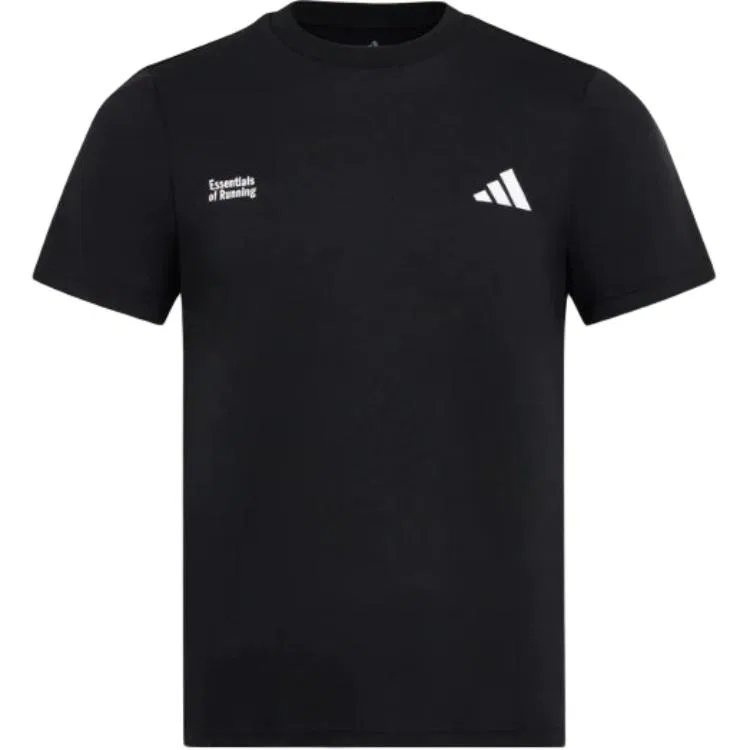 Футболка с круглым вырезом, прямая посадка, Adidas, Black — фото 3
