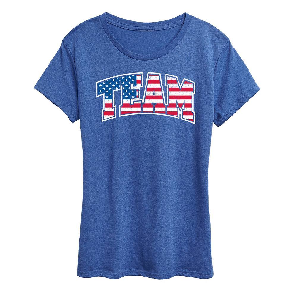 

Женская футболка с рисунком сборной США, цвет Heather Royal Blue