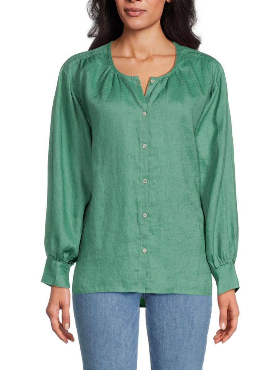

Блузка из 100% льна Saks Fifth Avenue, цвет Sage