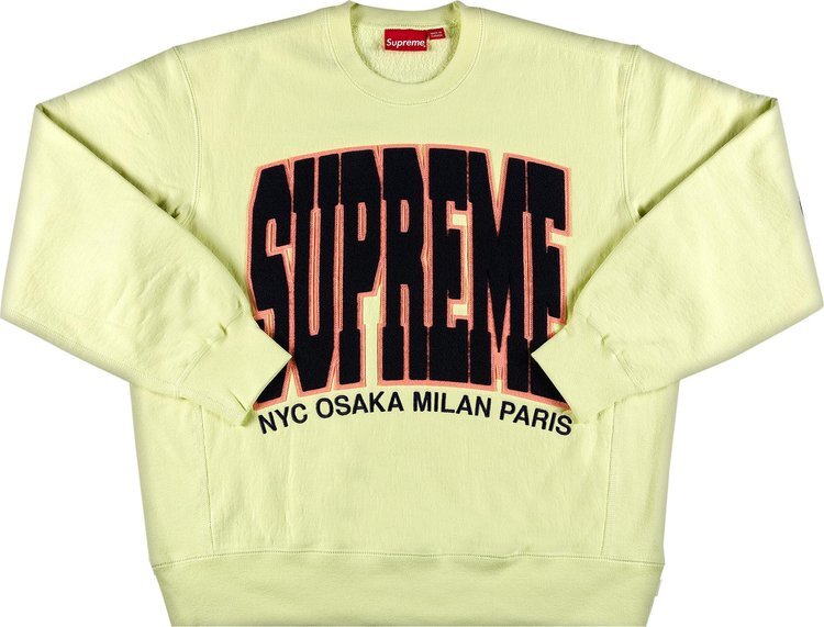 

Толстовка Supreme Cities Arc Crewneck 'Pale Lime', желтый