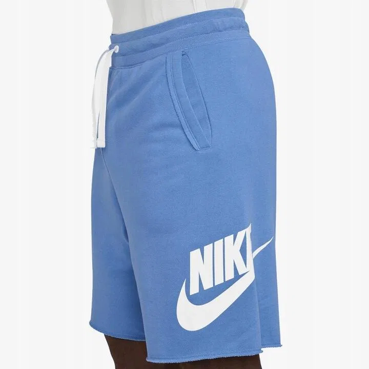 Мужские спортивные шорты с принтом Nike M Nk Club Alumni Hbr Ft Short, Blau — фото 2