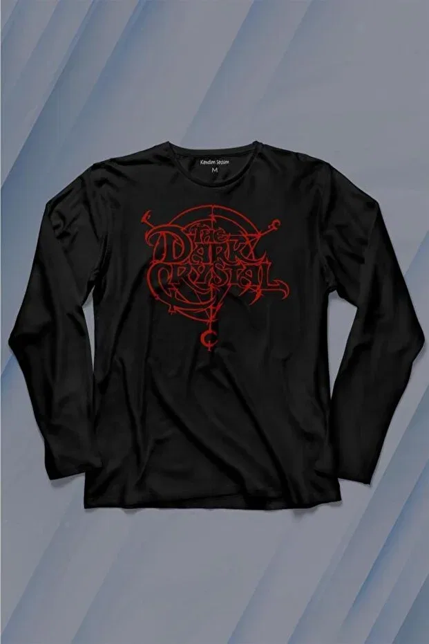 Детская футболка с длинным рукавом с принтом Dark Crystal Movie 1982 Film Retro 80s 90s Long Sleeve T-Shirt Printed Kids T-Shirt Kendim Seçtim, Black