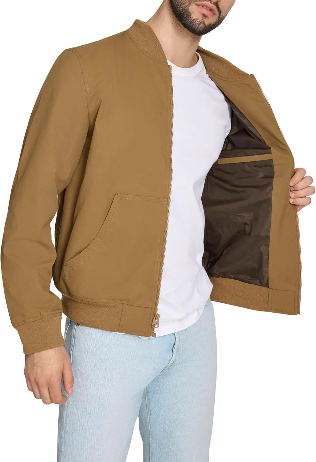 Мужская куртка-бомбер с застежкой-молнией и нагрудным карманом Levi's, Worker Brown — фото 4