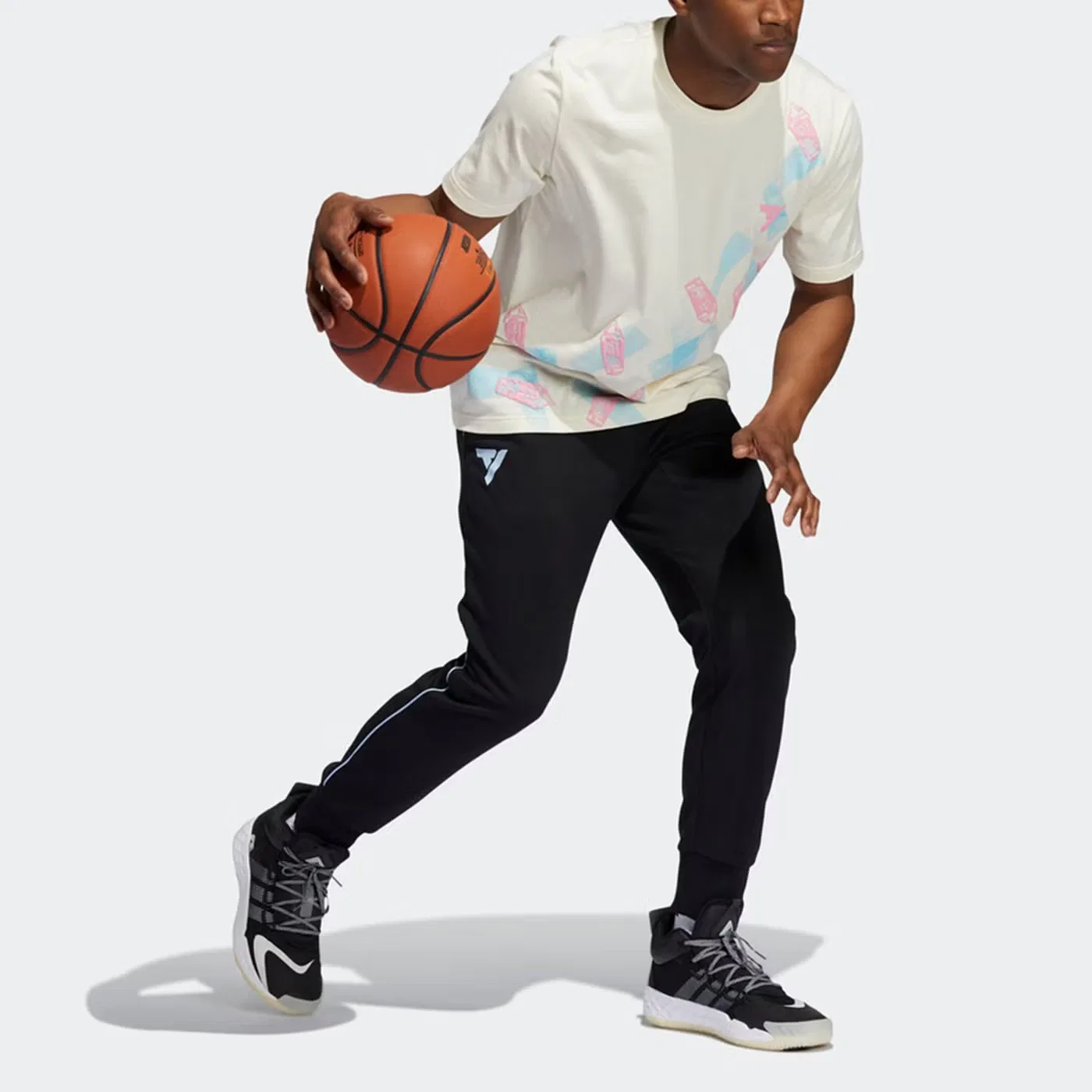 Штаны баскетбольные тренировочные Adidas, черный — фото 3