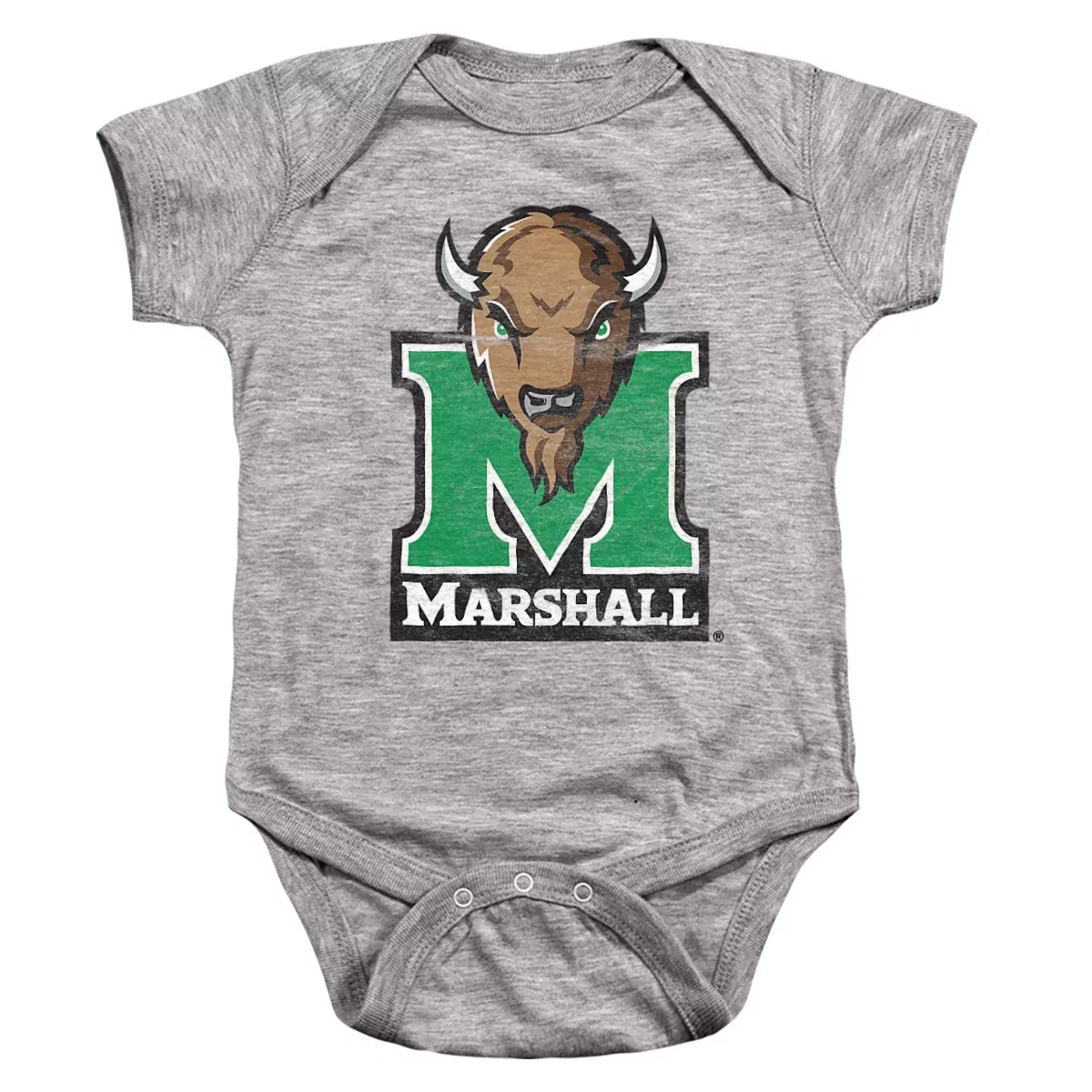Детское боди с коротким рукавом Infant Snap Suit NCAA, Athletic Heather