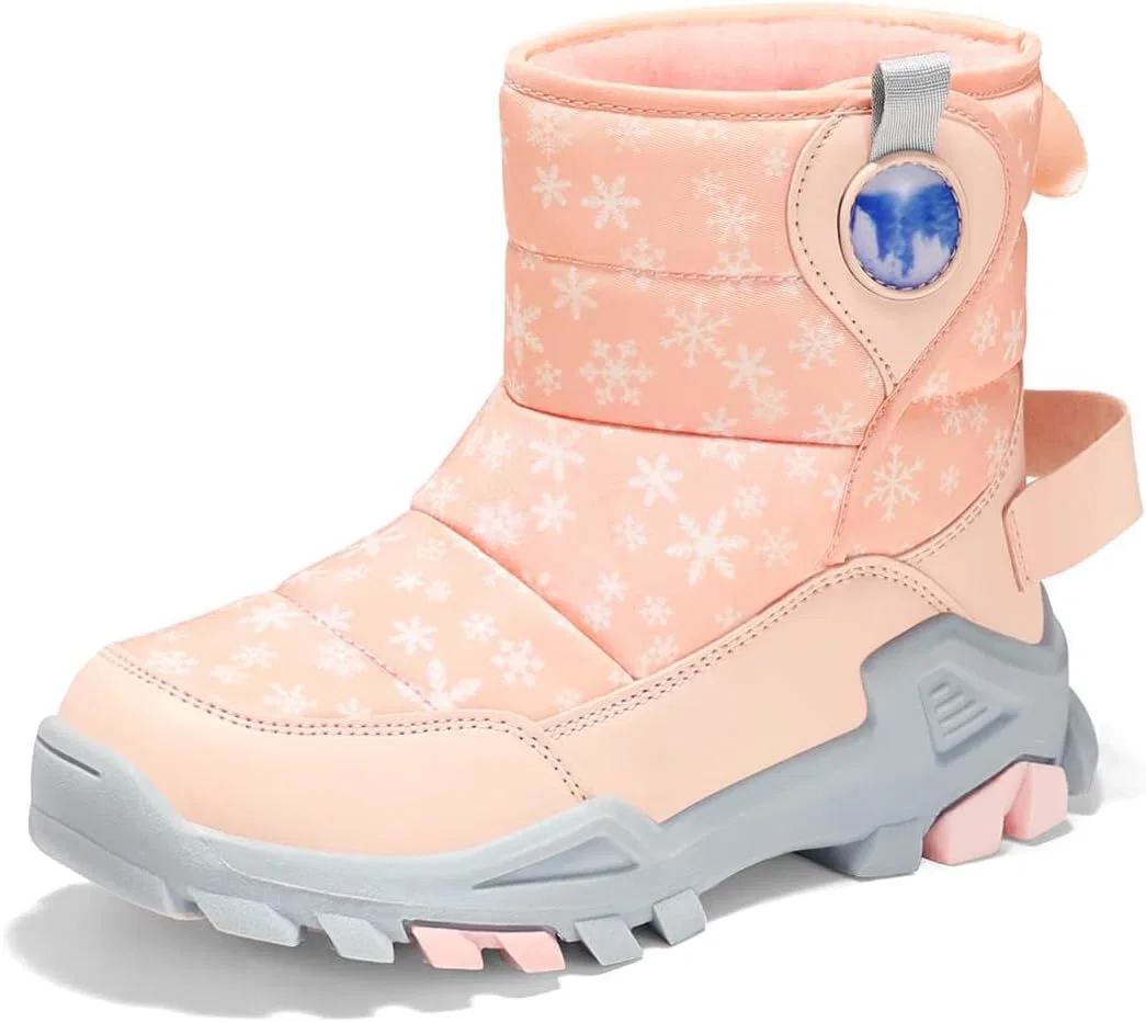 Детские зимние сапоги для девочек с мехом Haloumoning, Pink