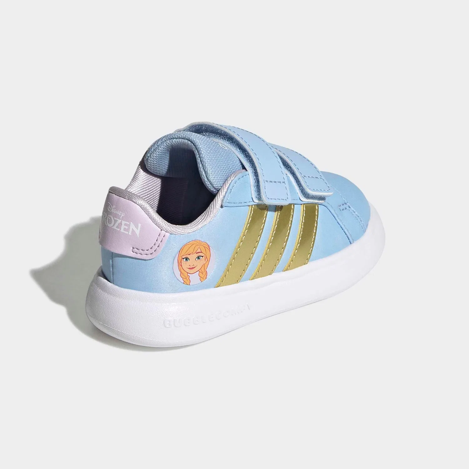 Детские кроссовки с липучкой Frozen Adidas Sportswear, Glow Blue/Gold Metallic/Ice Lavender — фото 4