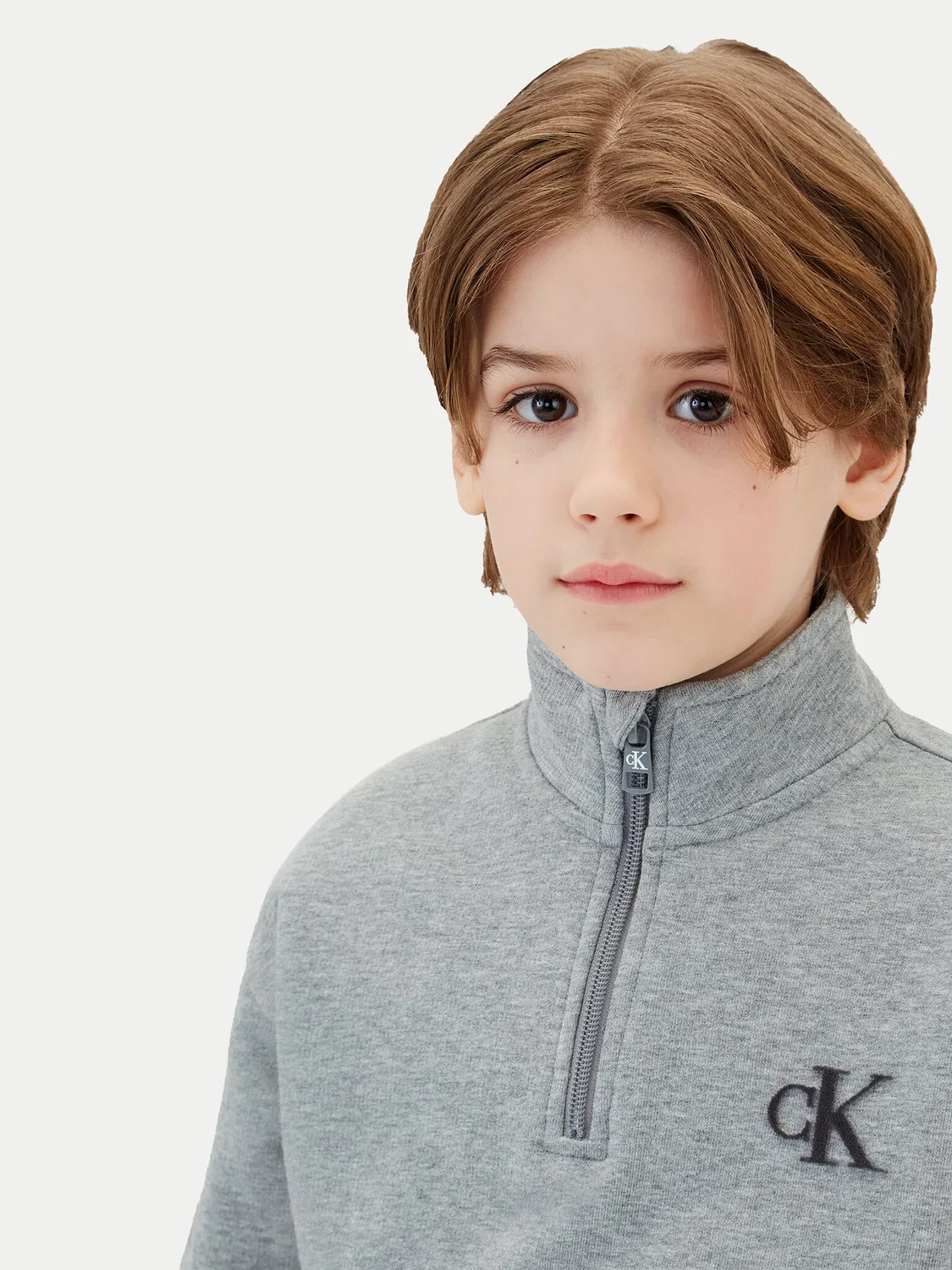 Толстовка стандартного кроя для мальчика Calvin Klein Jeans, серый — фото 4