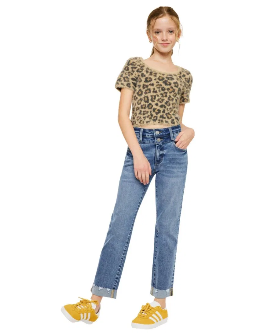 Джинсы прямого кроя с завышенной талией Kate High Rise Slim Straight KanCan, Medium Wash — фото 3