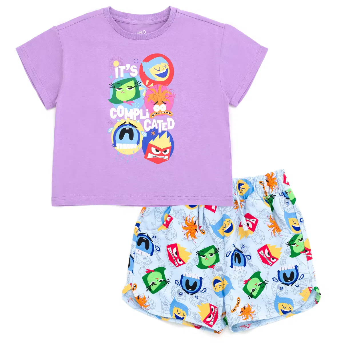 Комплект футболки и шорт Disney, inside out lavender