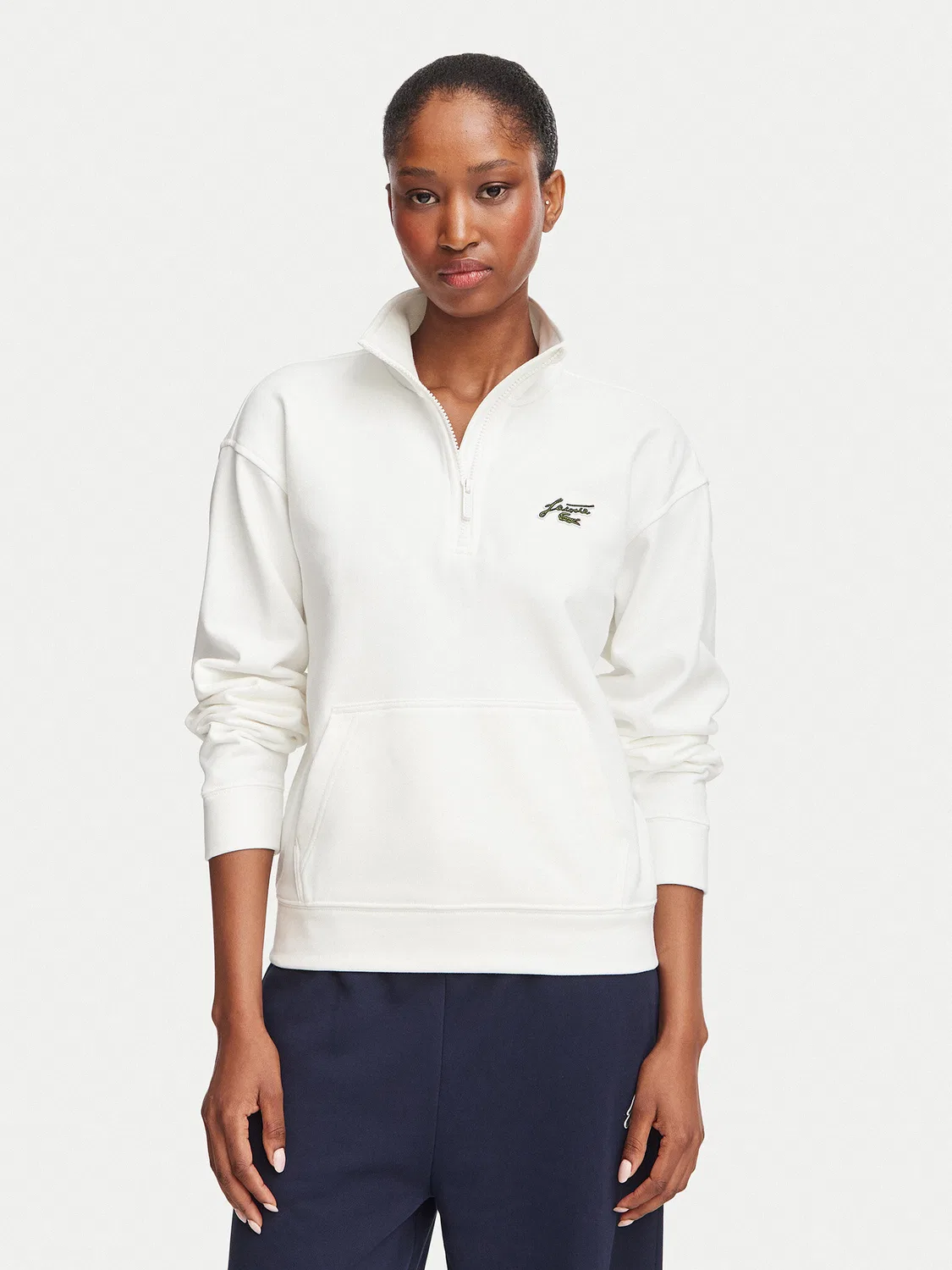 Женский свитшот свободного кроя Lacoste, кремовый