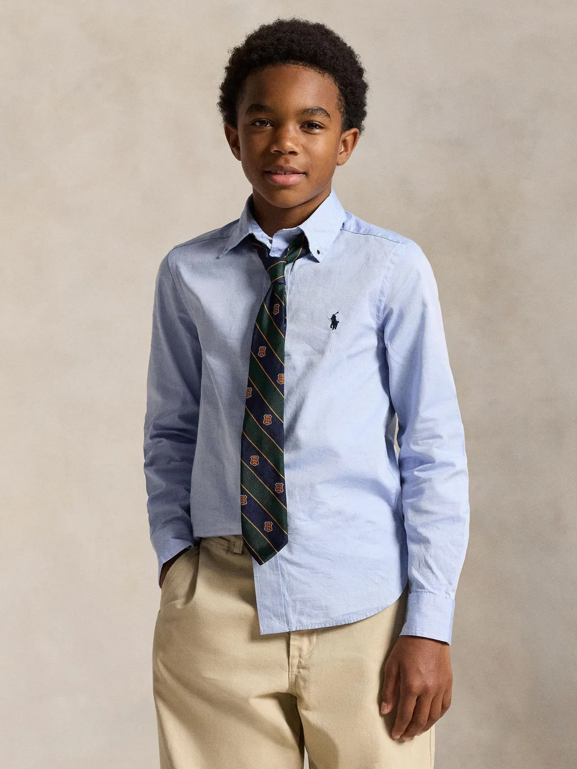 Рубашка оксфорд Slim Fit Polo Ralph Lauren, синяя