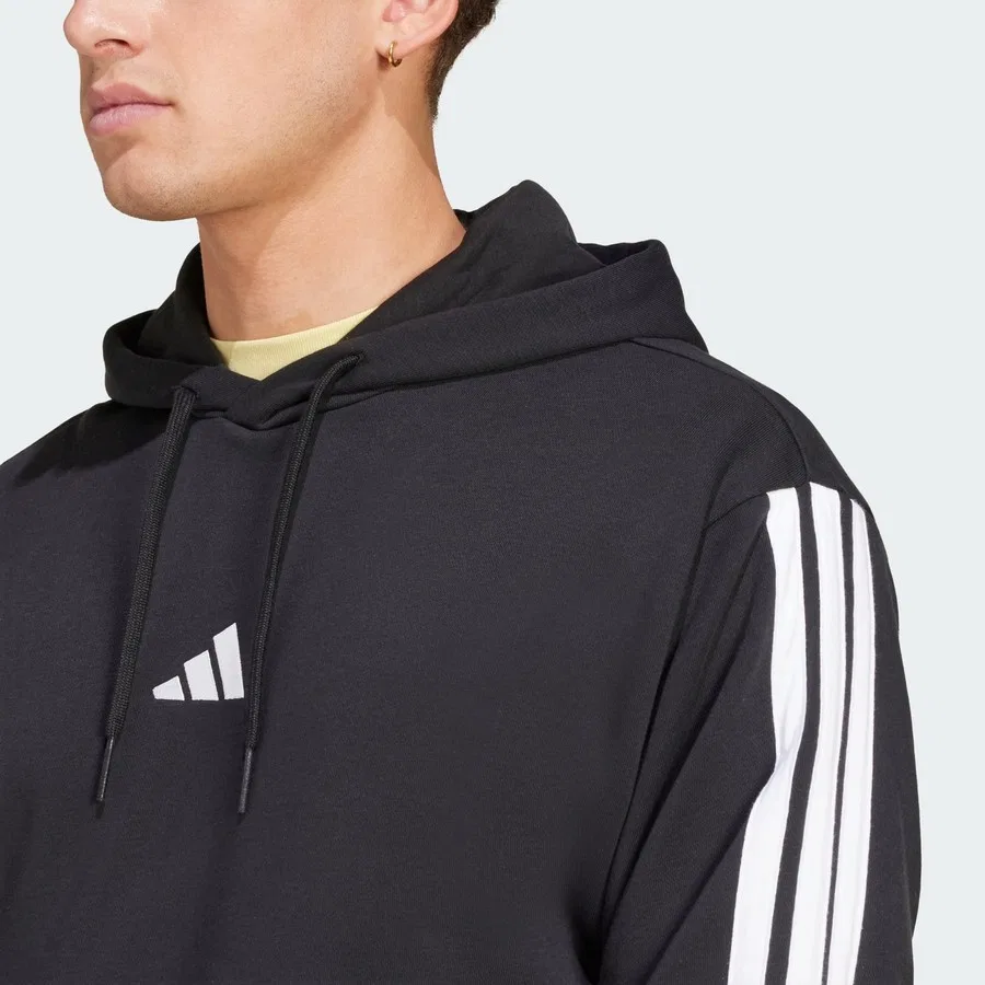 Худи с длинным рукавом Sportswear JD1874 Essentials 3-Stripes French Terry Hoodie adidas, Черно-белый — фото 4