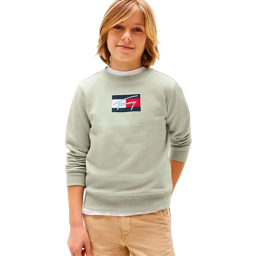 Свитшот Script Flag Tommy Hilfiger, зеленый