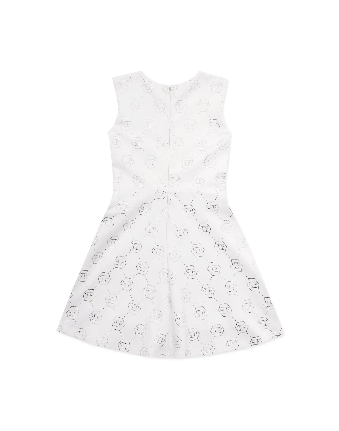 Детское платье-миди без рукавов с декором Duchesse Doll Midi Dress Strass Monogram PHILIPP PLEIN, черный — фото 4