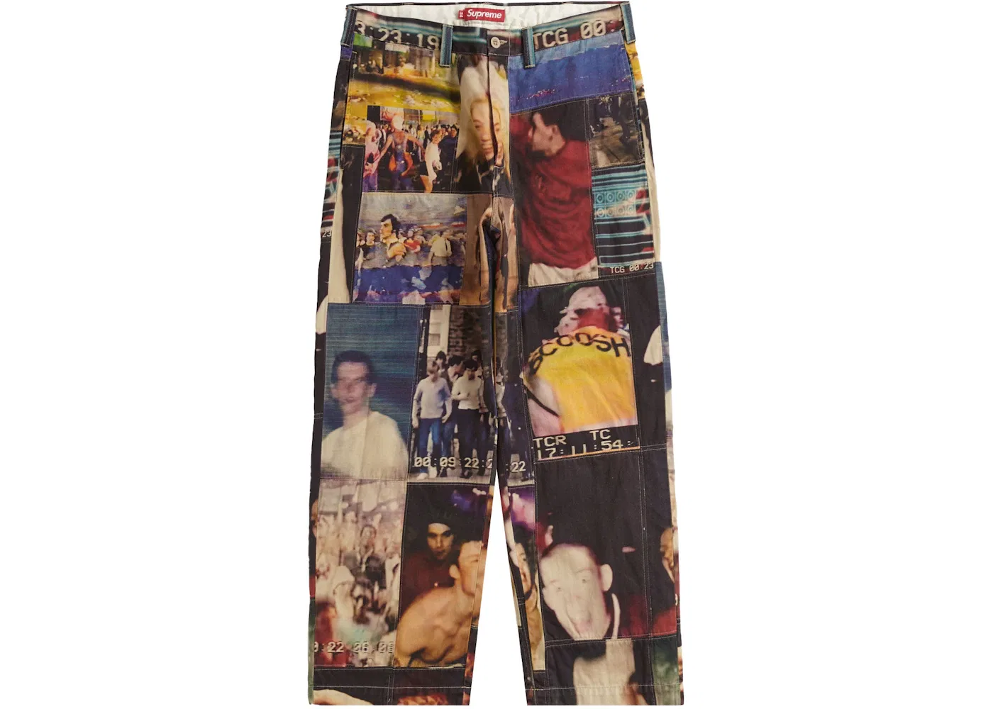Мужские брюки с принтом Supreme Mark Leckey Hardcore Patchwork Loose Fit Chino Pant, Multicolor