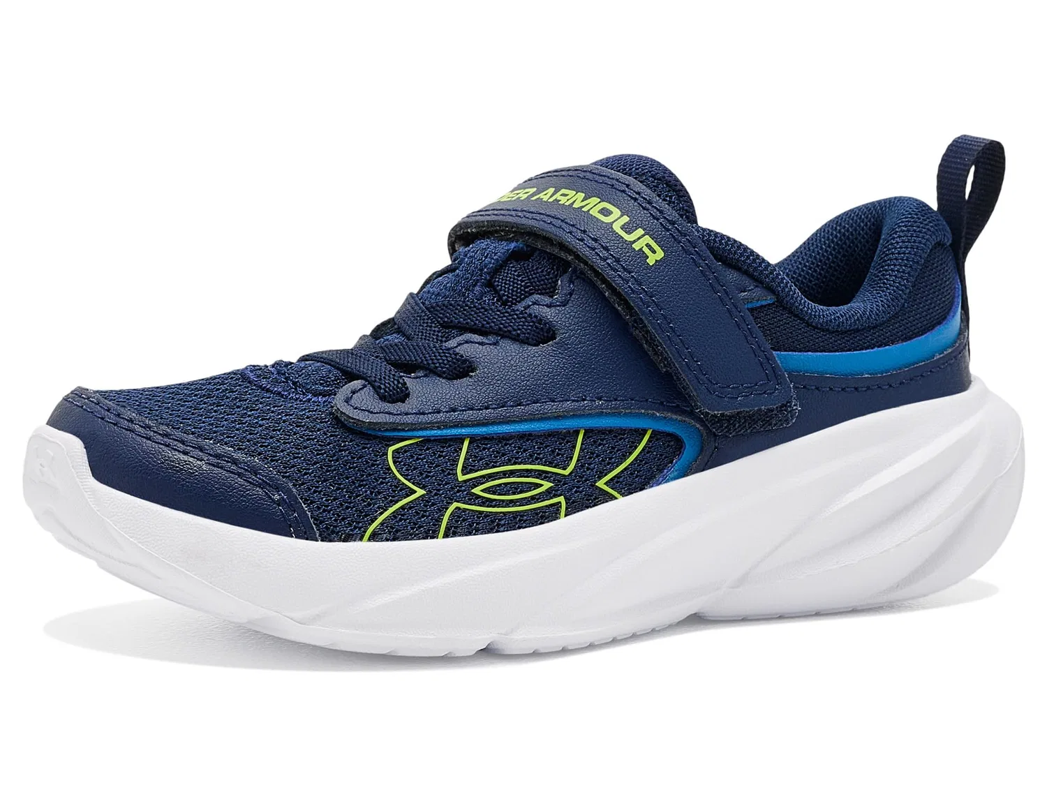 Детские кроссовки Pre School Surge 5 с альтернативной застежкой (для малышей) Under Armour Kids, Academy/Aegean Blue/Flash Light