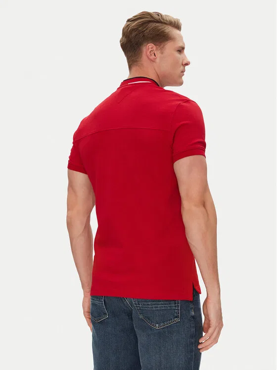 Поло slim fit Mao Tommy Hilfiger, красный — фото 3