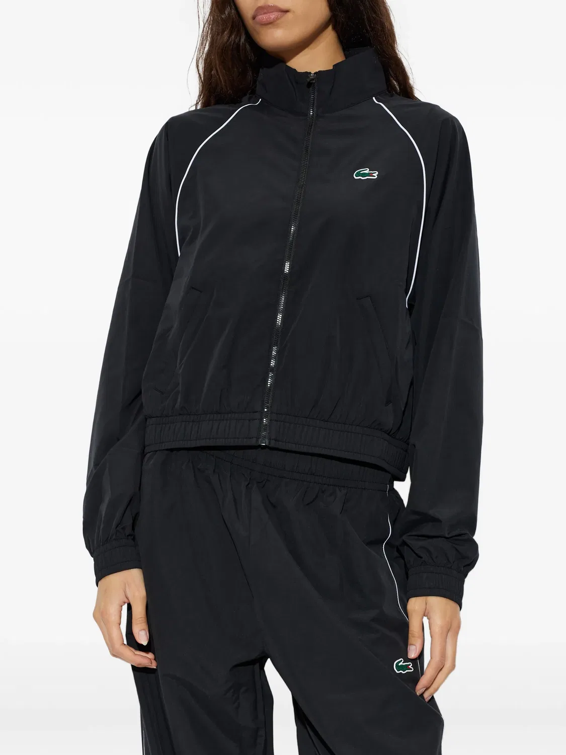 Трековая куртка черная Lacoste, черный — фото 2