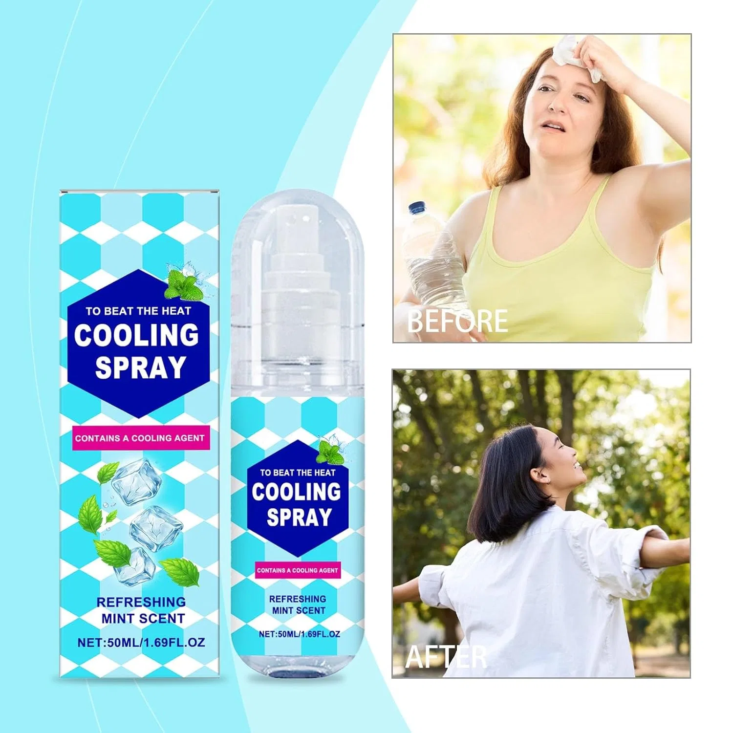 Охлаждающий спрей для лица и тела, 50 мл, Mint Cool Spray Generisch — фото 3