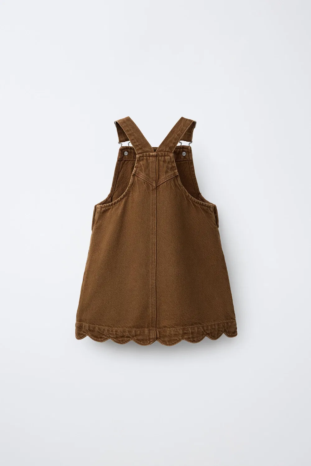 Платье-фафайр из саржи с вышитым цветочным узором ZARA, Ochre — фото 2