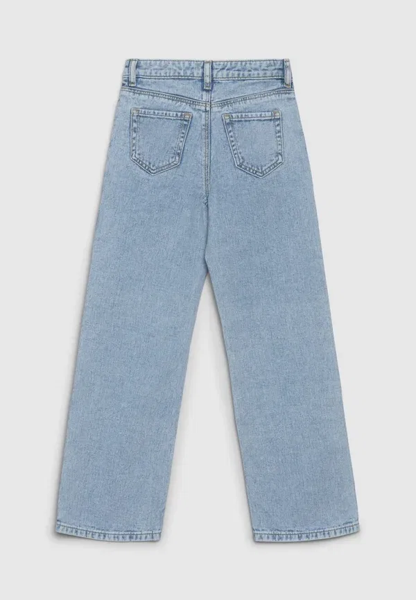Джинсы с расклешенными штанинами и стразами Wide leg con applicazioni - relaxed fit jeans Terranova, Var Blu Denim Chiaro, светло-голубой — фото 2