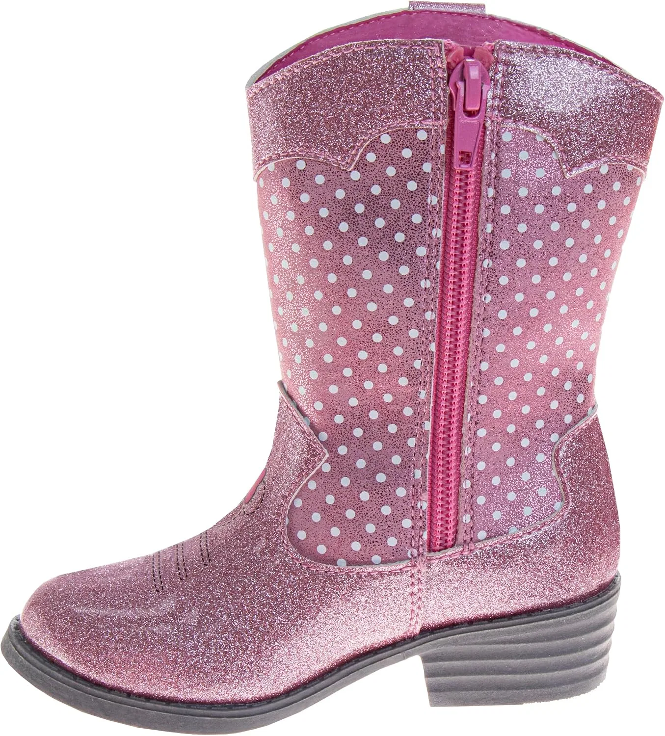 Детские сапоги-ковбойки с принтом Minnie Mouse Cowgirl Western Boots Disney, Pink Glitter — фото 3