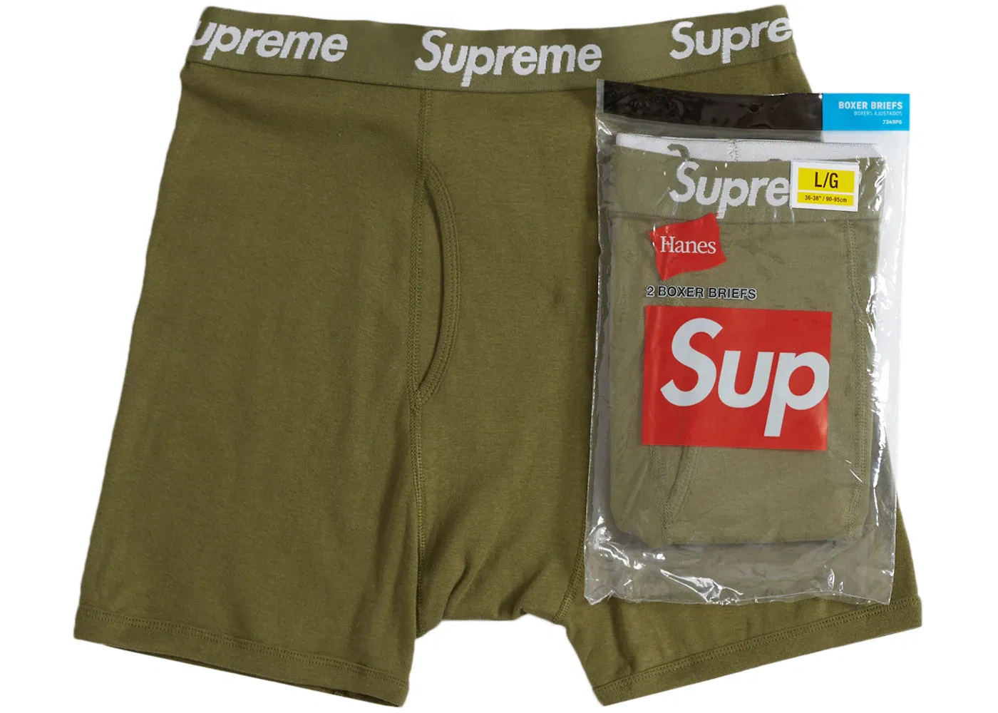 Детские трусы-боксеры с принтом Supreme Briefs (2 Pack), Olive — фото 2