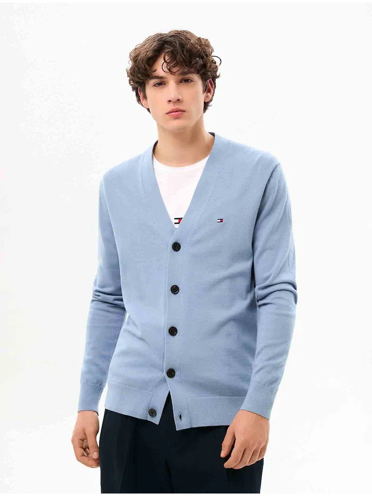 Кардиган хлопковый Essential TOMMY HILFIGER, Blue