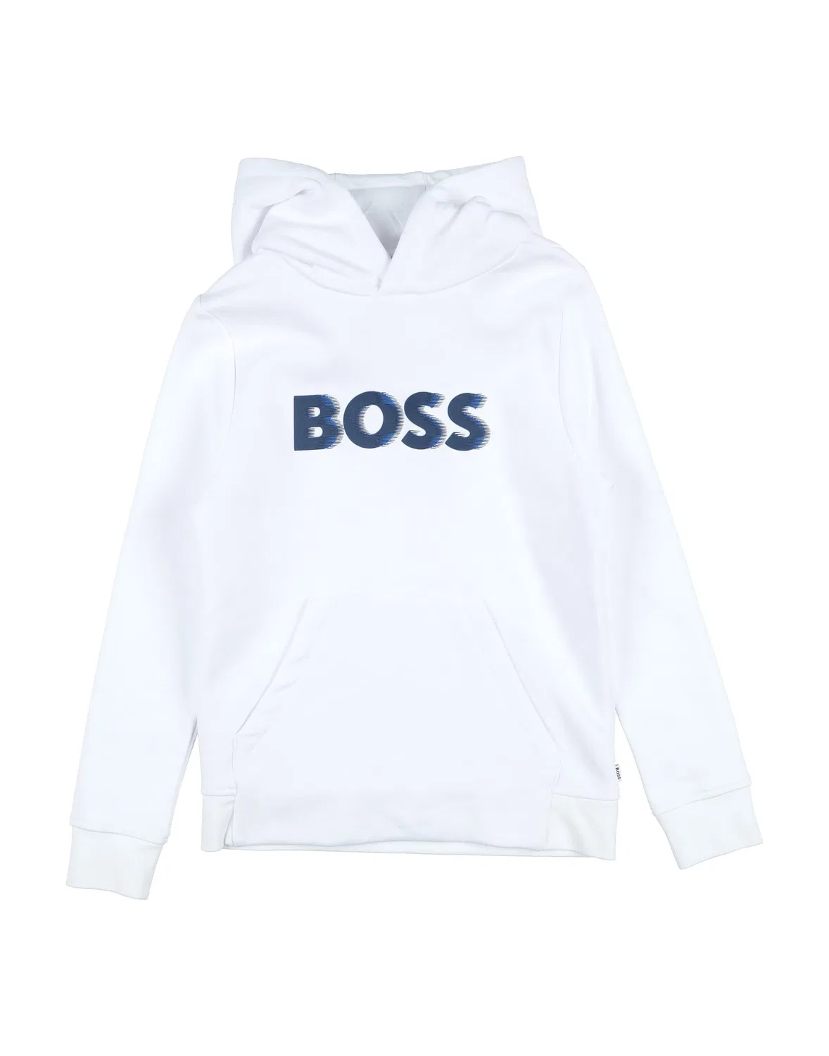 Детское худи на флисе с логотипом Boss, белый