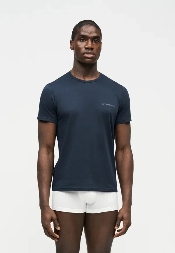 Комплект из двух базовых футболок Parte alta с круглым вырезом Emporio Armani, синий — фото 3