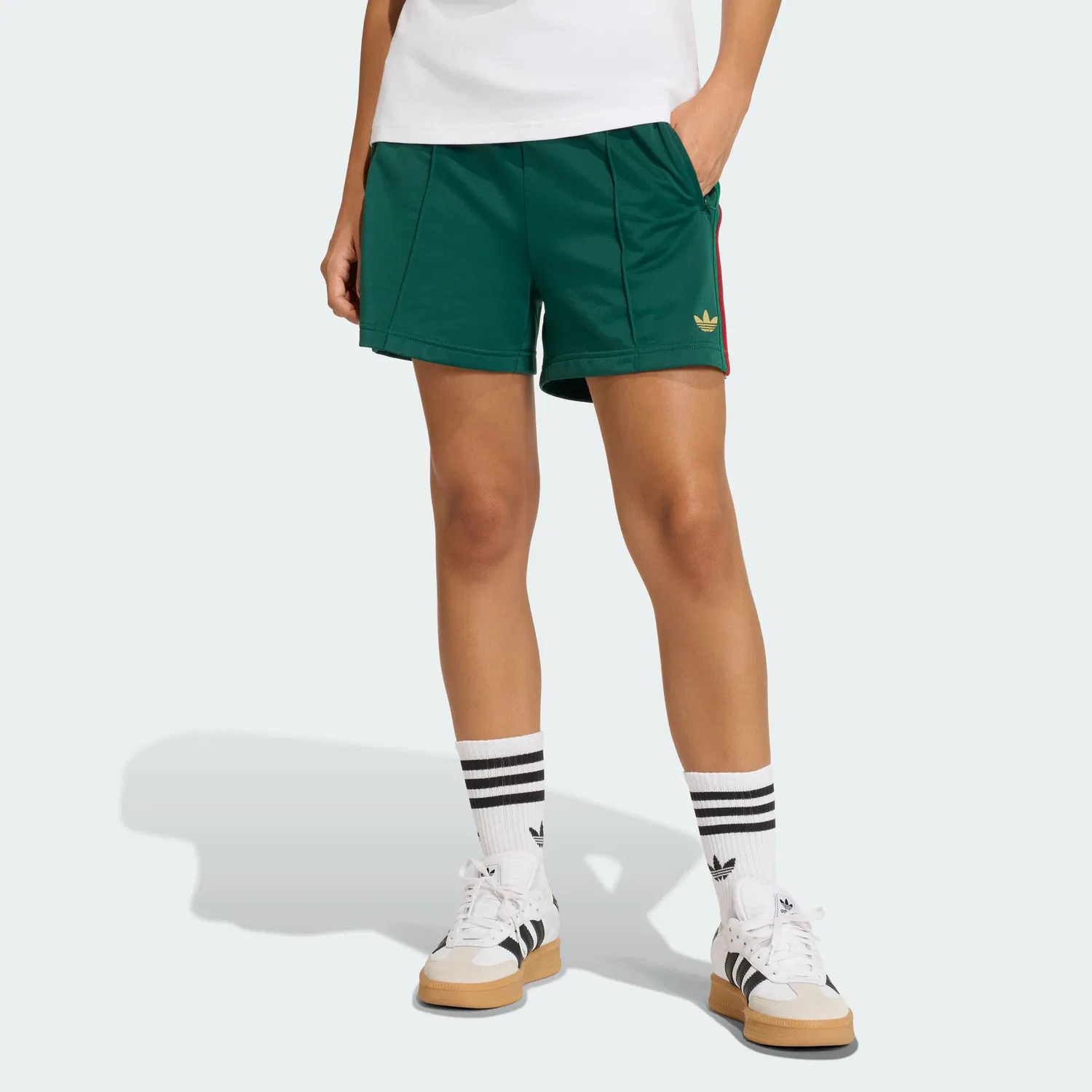 Женские шорты adidas Firebird Classic свободного кроя, Team Dark Green